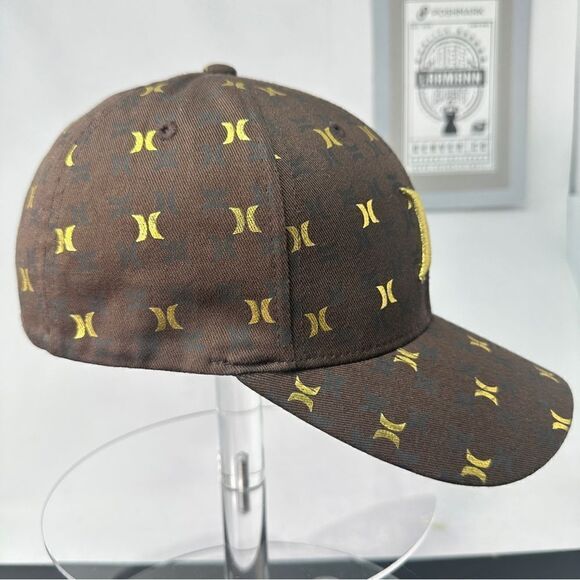 HURLEY CAP — Step & Repeat Logos / Gold&Brown - Picture 2 of 8